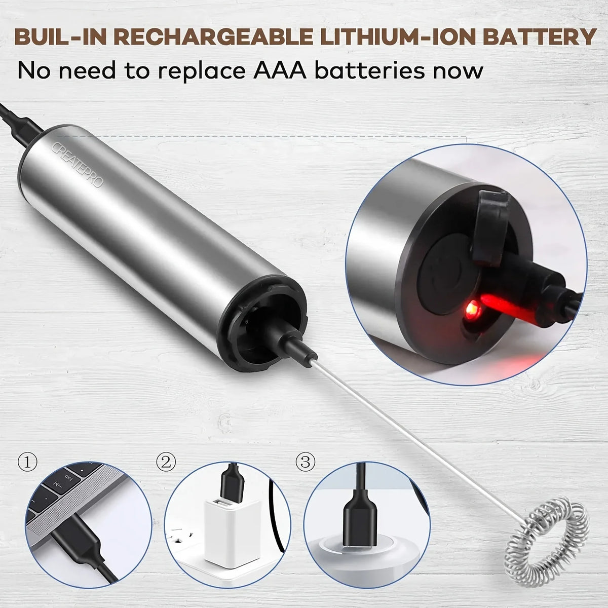 Rechargeable Milk Frother