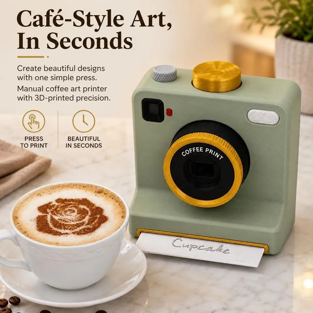3D Latte Art Camera – Retro Style