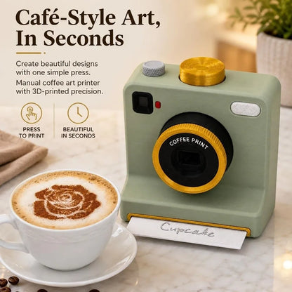3D Latte Art Camera – Retro Style