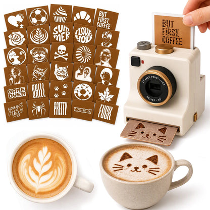 30 Piece Coffee Art Stencil Set