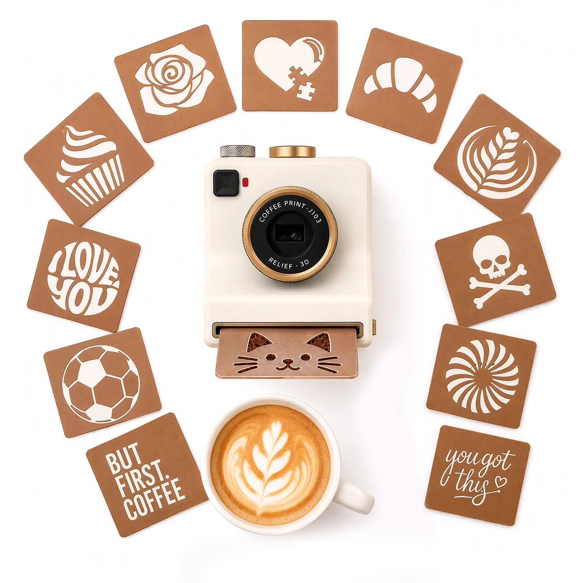 30 Piece Coffee Art Stencil Set